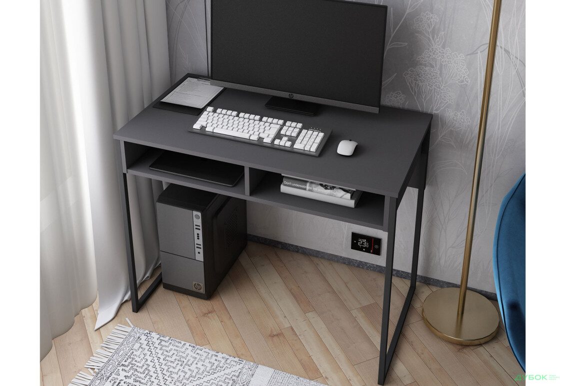 Изображение 6 - Стол письменный Doros Барт с полкой 100х55 см, Графит