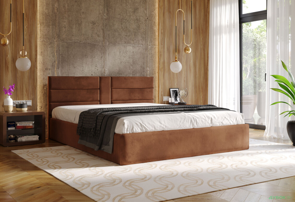 Фото 2 - Кровать Арбор Древ Виктория 180х200, сосна, подъемное, металлический каркас, коричневый (Лагуна 15)