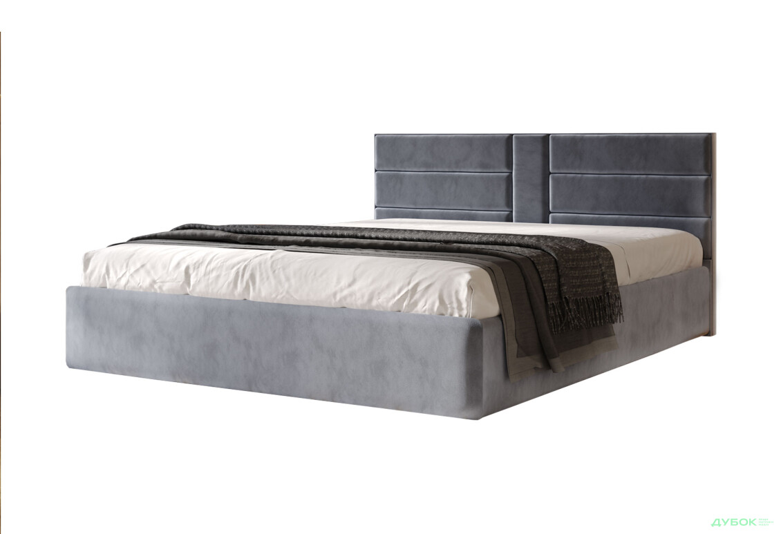 Кровать Арбор Древ Виктория 180х200, сосна, подъемное, металлический каркас, серый (Лагуна 43)
