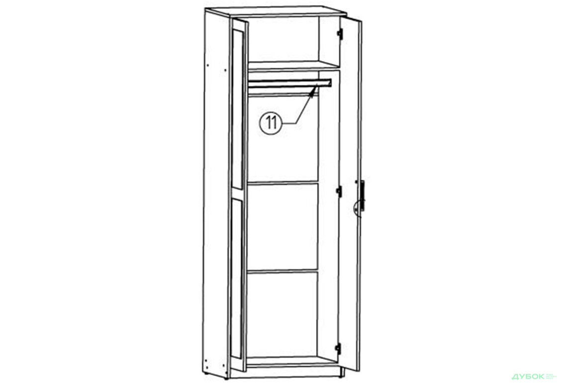 Изображение 2 - Шкаф Garant Вива / Viva 2-дверная 70 см, дуб крафт золотой