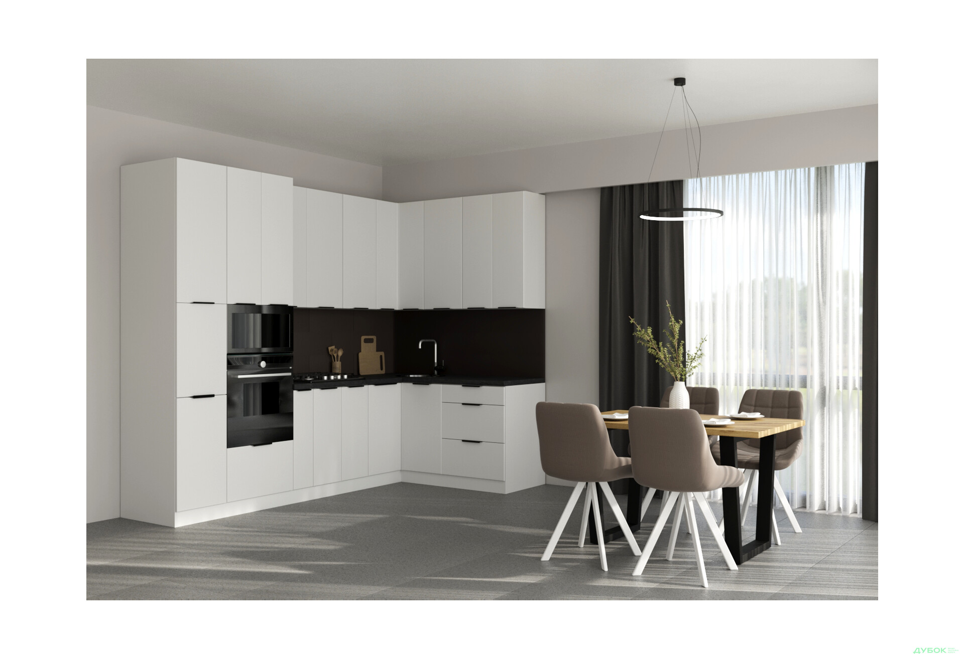 Кухня Вип-Мастер Флэт Люкс 1.6х2.8, белый - Изображение 1 Изображение 1 - Кухня Вип-Мастер Флэт Люкс 1.6х2.8, белый