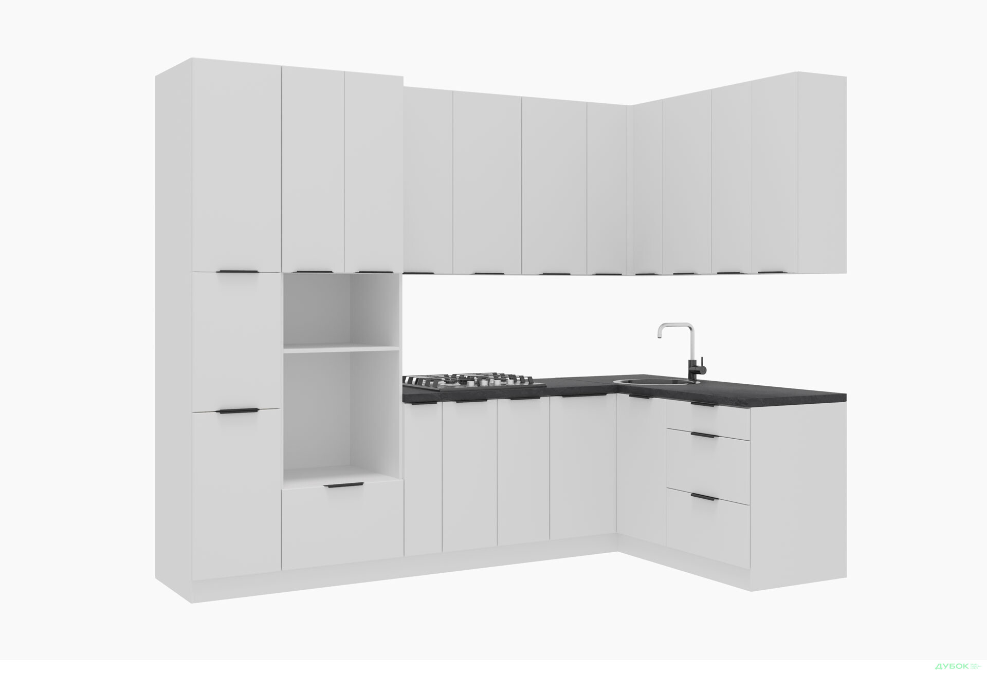 Кухня Вип-Мастер Флэт Люкс 1.6х2.8, белый - Изображение 2 Изображение 2 - Кухня Вип-Мастер Флэт Люкс 1.6х2.8, белый