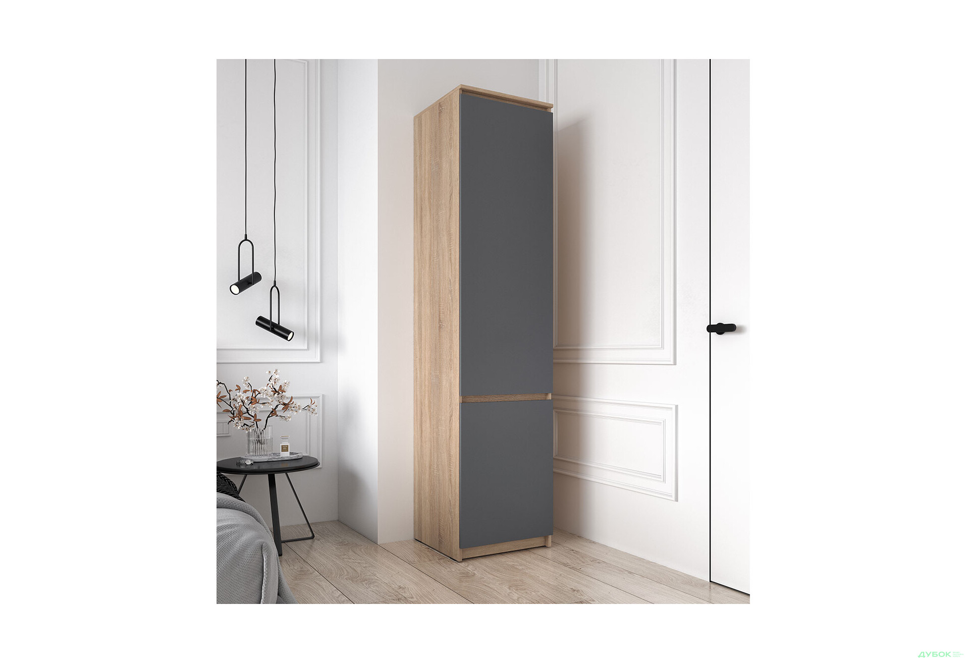 Зображення 3 - Шафа-пенал закритий Moreli T217 (полички) 50 см, дуб сонома / антрацит