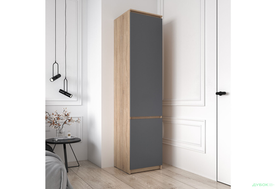 Зображення 3 - Шафа-пенал закритий Moreli T217 (полички) 50 см, дуб сонома / антрацит