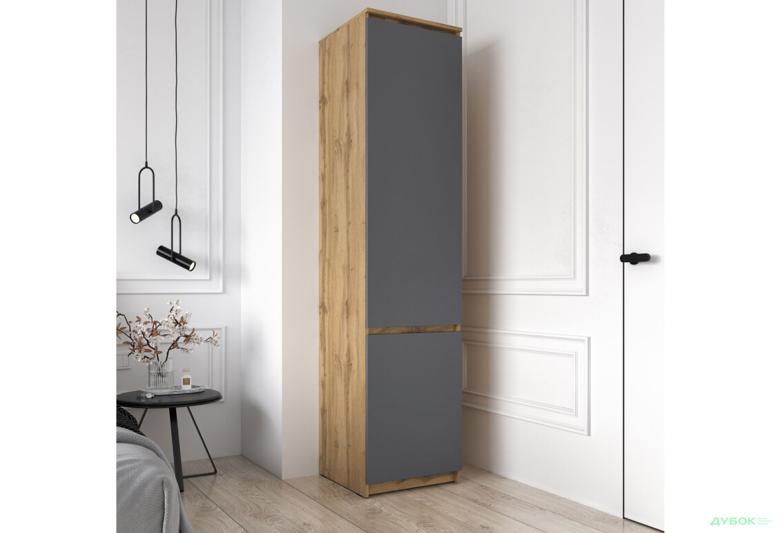 Зображення 3 - Шафа-пенал закритий Moreli T217 (полички) 50 см, дуб аппалачі / антрацит