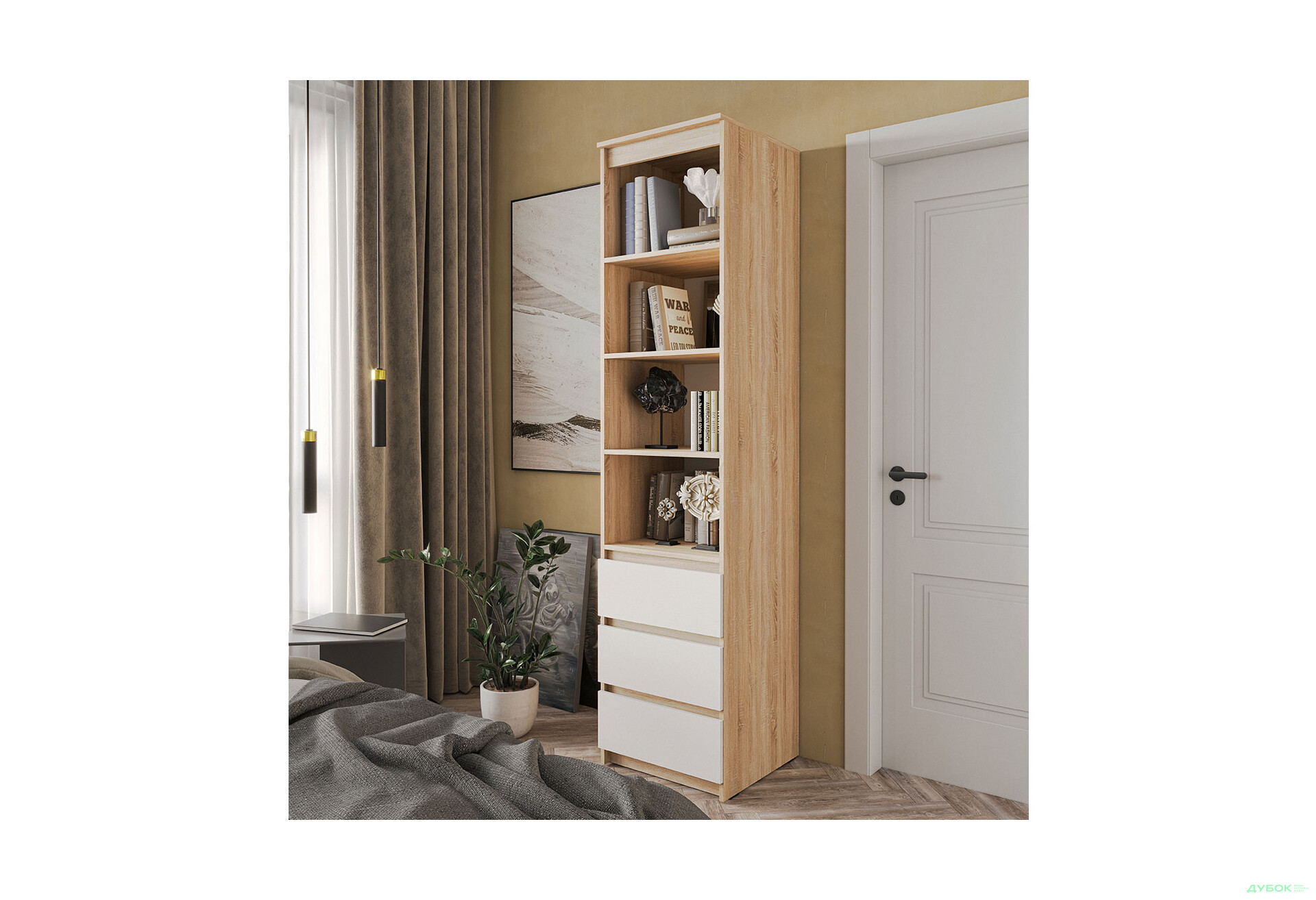 Шафа-стелаж комбінований Moreli T219 з шухлядами 50 см, дуб сонома / білий - Зображення 2 Зображення 2 - Шафа-стелаж комбінований Moreli T219 з шухлядами 50 см, дуб сонома / білий