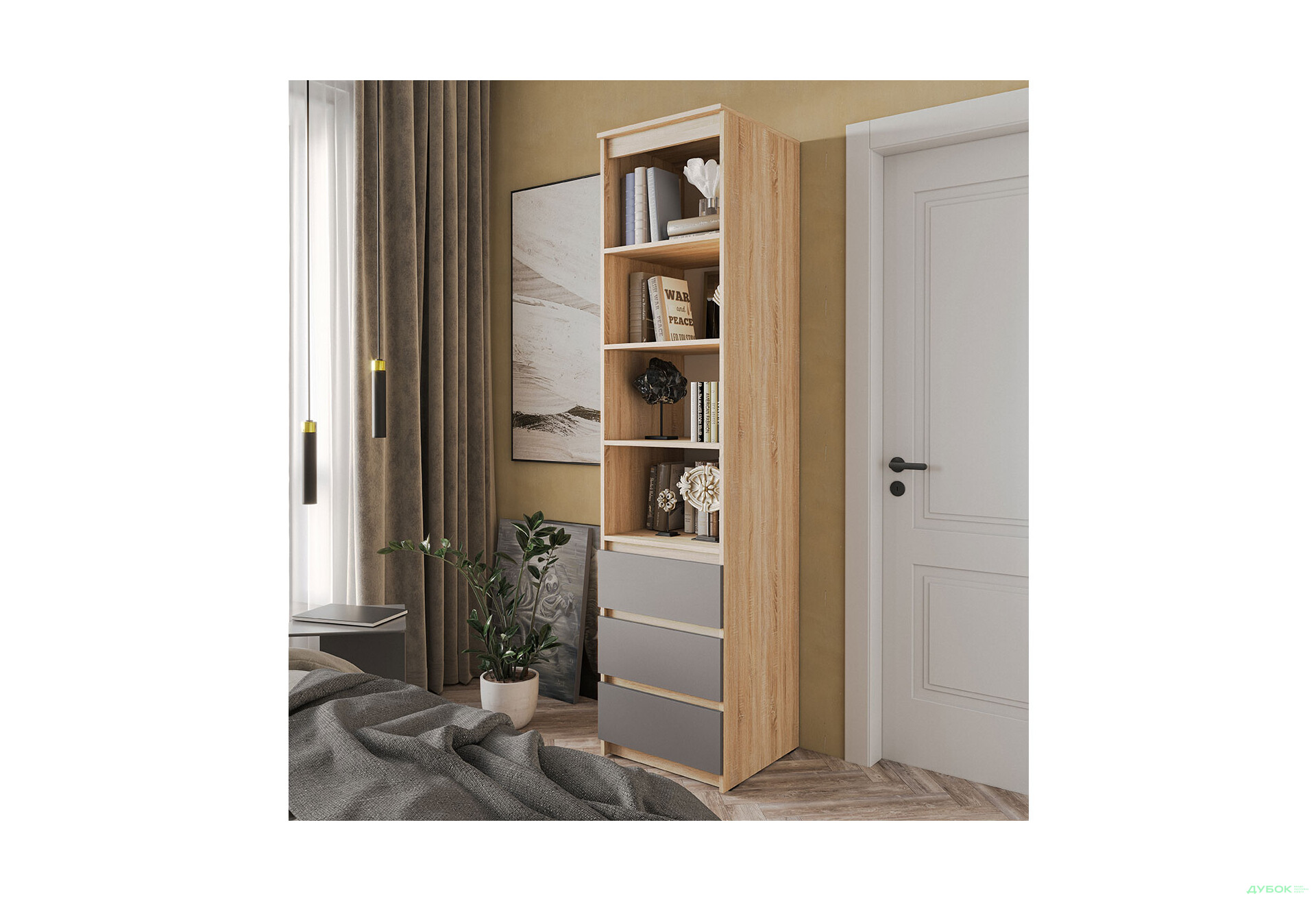 Шафа-стелаж комбінований Moreli T219 з шухлядами 50 см, дуб сонома / антрацит - Зображення 2 Зображення 2 - Шафа-стелаж комбінований Moreli T219 з шухлядами 50 см, дуб сонома / антрацит