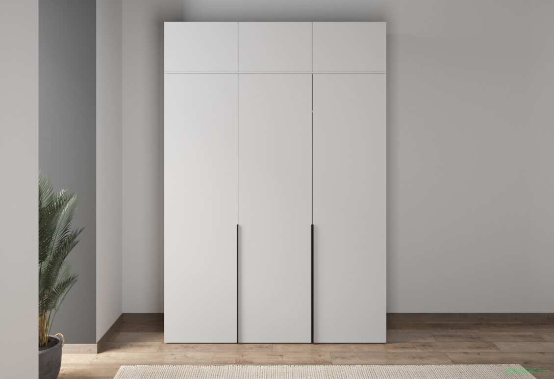 Шафа Moreli Ліберті (ST0027) 3-дверна з антресолею 180 см, біла - Зображення 4 Зображення 4 - Шафа Moreli Ліберті (ST0027) 3-дверна з антресолею 180 см, біла