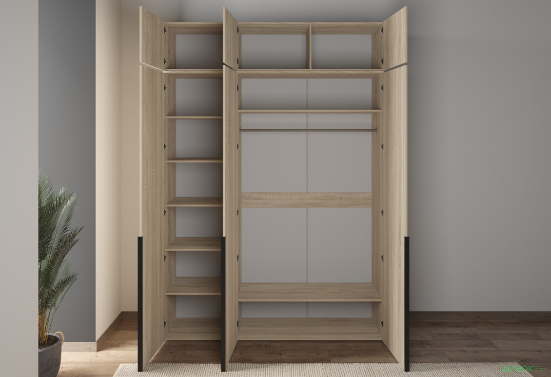 Шафа Moreli Ліберті (ST0027) 3-дверна з антресолею 180 см, дуб сонома - Зображення 7 Зображення 7 - Шафа Moreli Ліберті (ST0027) 3-дверна з антресолею 180 см, дуб сонома
