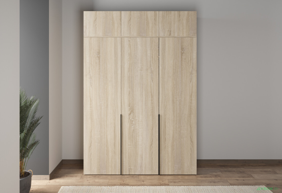 Шафа Moreli Ліберті (ST0027) 3-дверна з антресолею 180 см, дуб сонома - Зображення 5 Зображення 5 - Шафа Moreli Ліберті (ST0027) 3-дверна з антресолею 180 см, дуб сонома