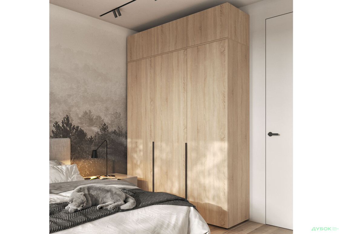 Шафа Moreli Ліберті (ST0027) 3-дверна з антресолею 180 см, дуб сонома - Зображення 8 Зображення 8 - Шафа Moreli Ліберті (ST0027) 3-дверна з антресолею 180 см, дуб сонома