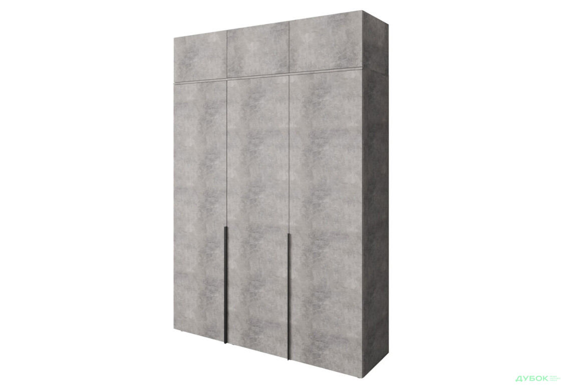 Шафа Moreli Ліберті (ST0027) 3-дверна з антресолею 180 см, бетон
