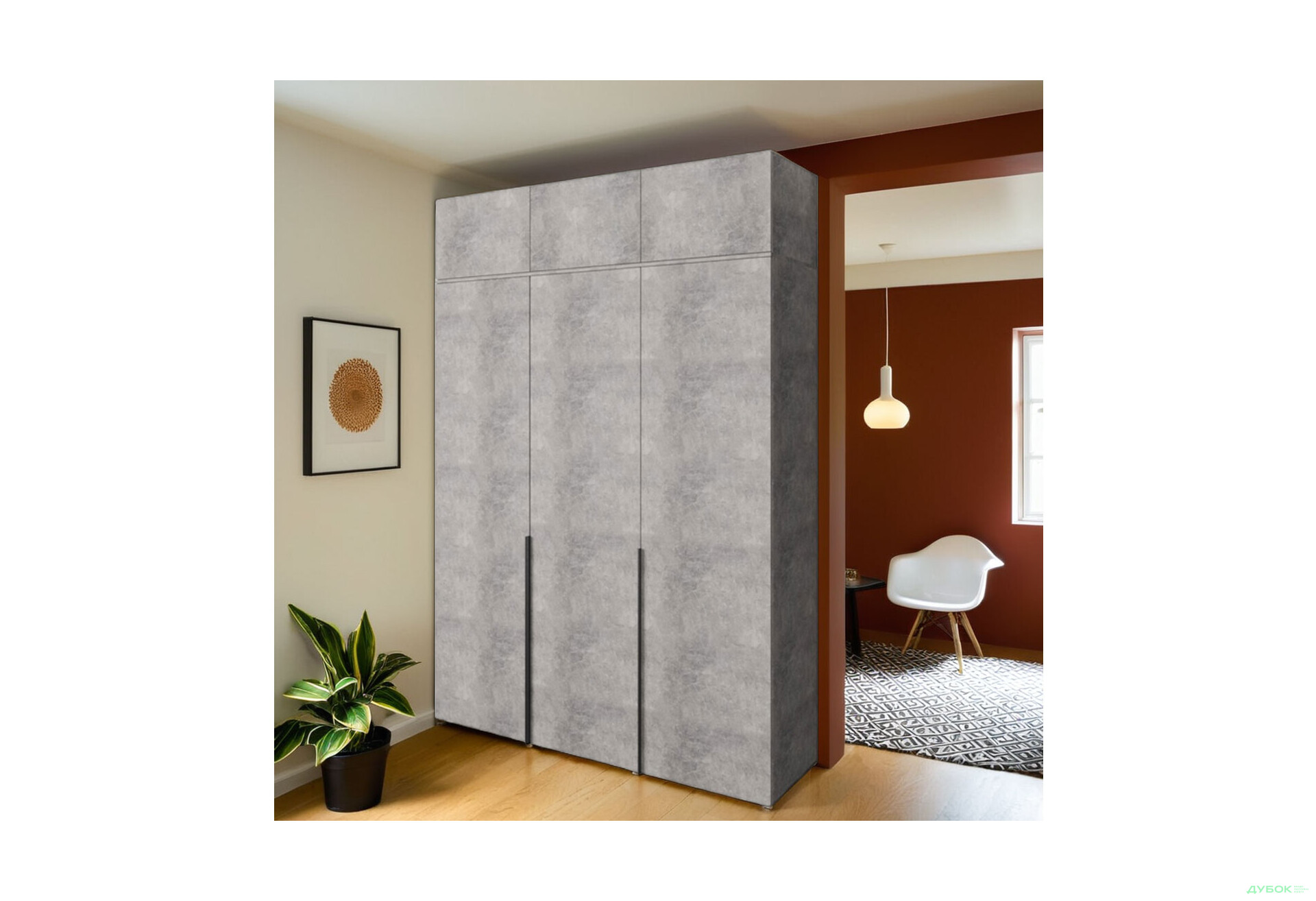 Изображение 2 - Шкаф Moreli Либерти (ST0027) 3-дверный с антресолью 180 см, бетон