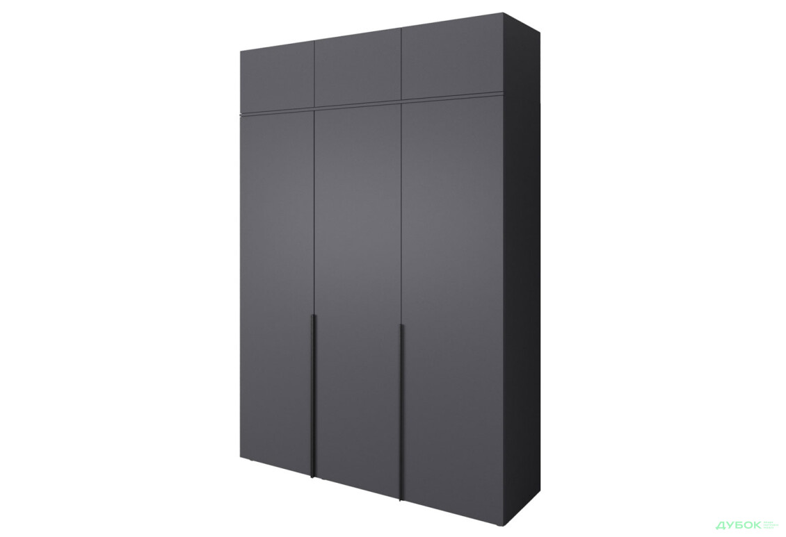 Шкаф Moreli Либерти (ST0027) 3-дверный с антресолью 180 см, антрацит