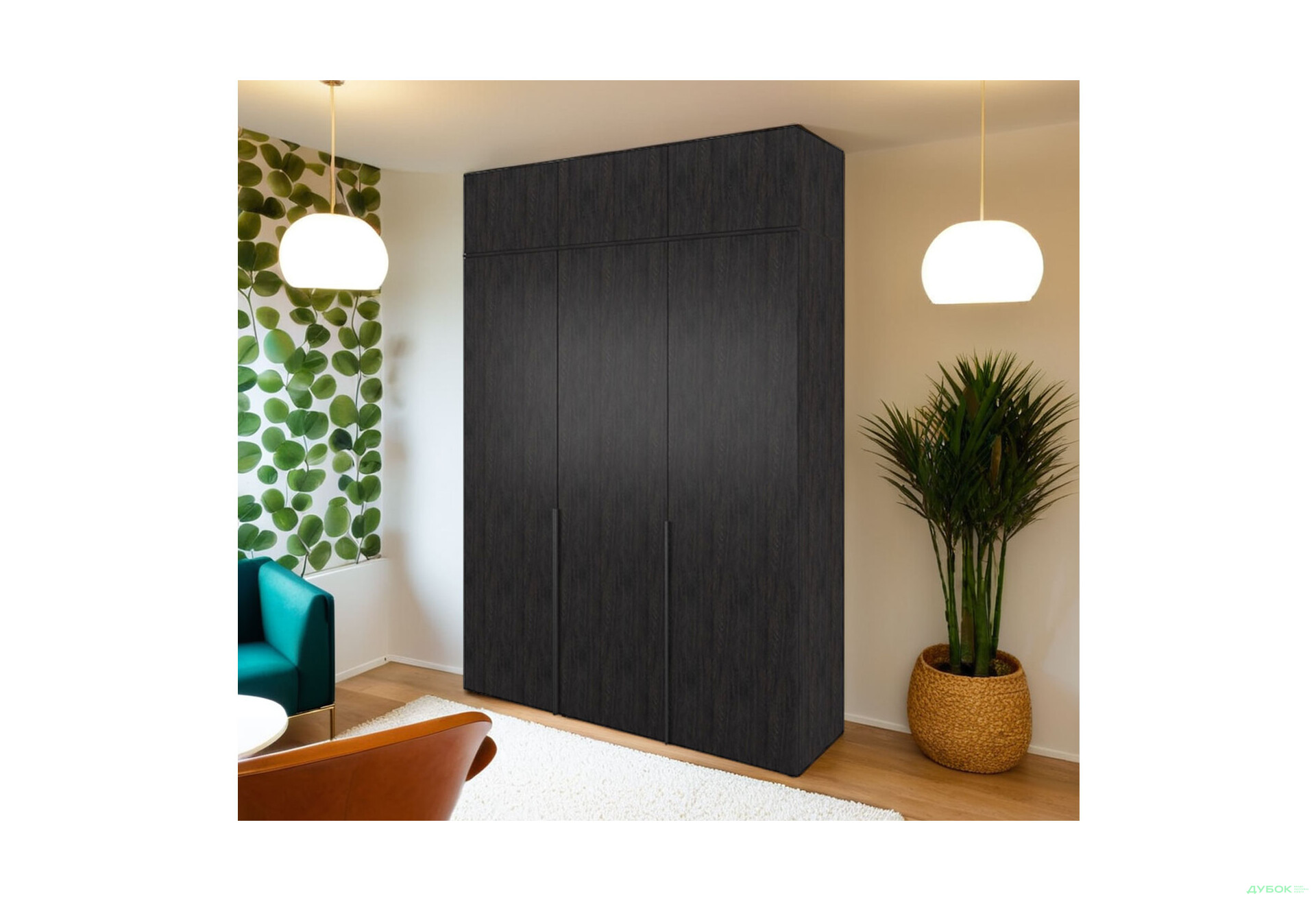 Шафа Moreli Ліберті (ST0027) 3-дверна з антресолею 180 см, венге магія - Зображення 2 Зображення 2 - Шафа Moreli Ліберті (ST0027) 3-дверна з антресолею 180 см, венге магія