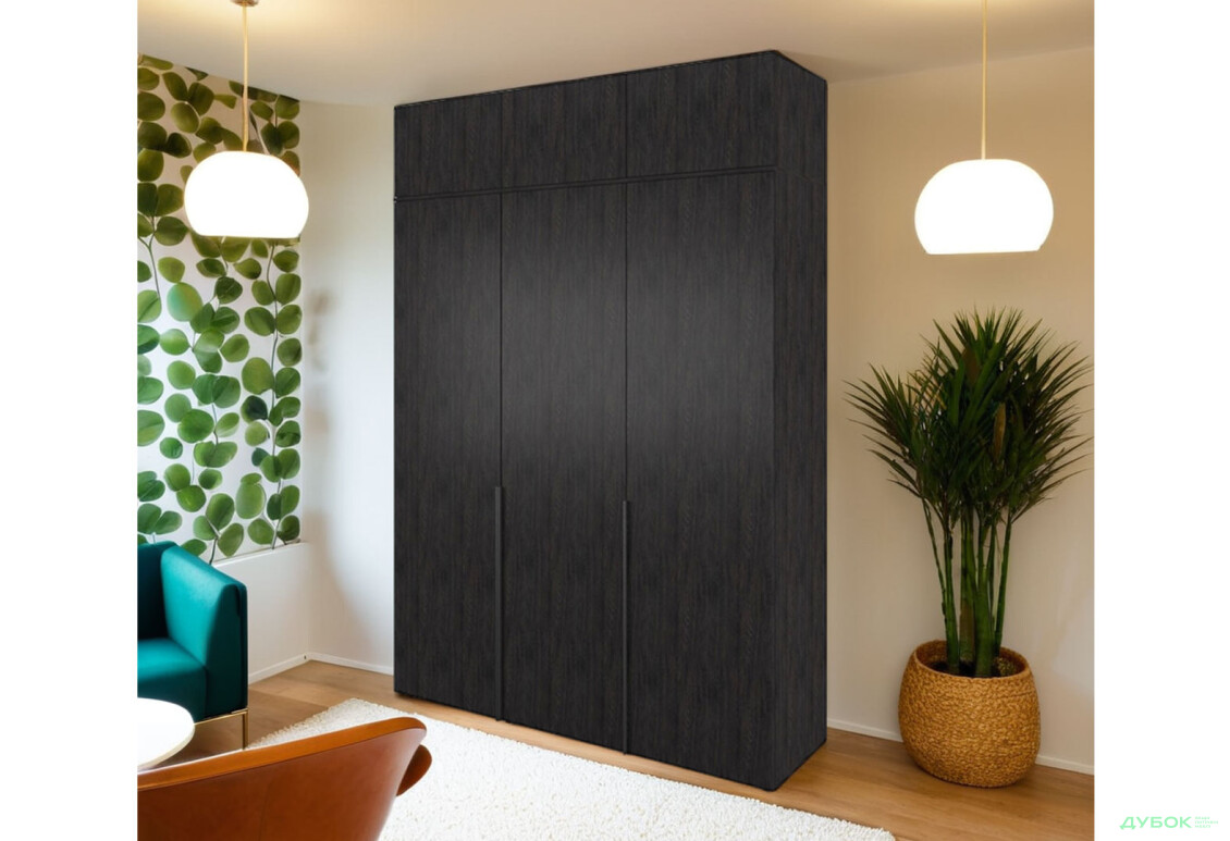 Шафа Moreli Ліберті (ST0027) 3-дверна з антресолею 180 см, венге магія - Зображення 2 Зображення 2 - Шафа Moreli Ліберті (ST0027) 3-дверна з антресолею 180 см, венге магія