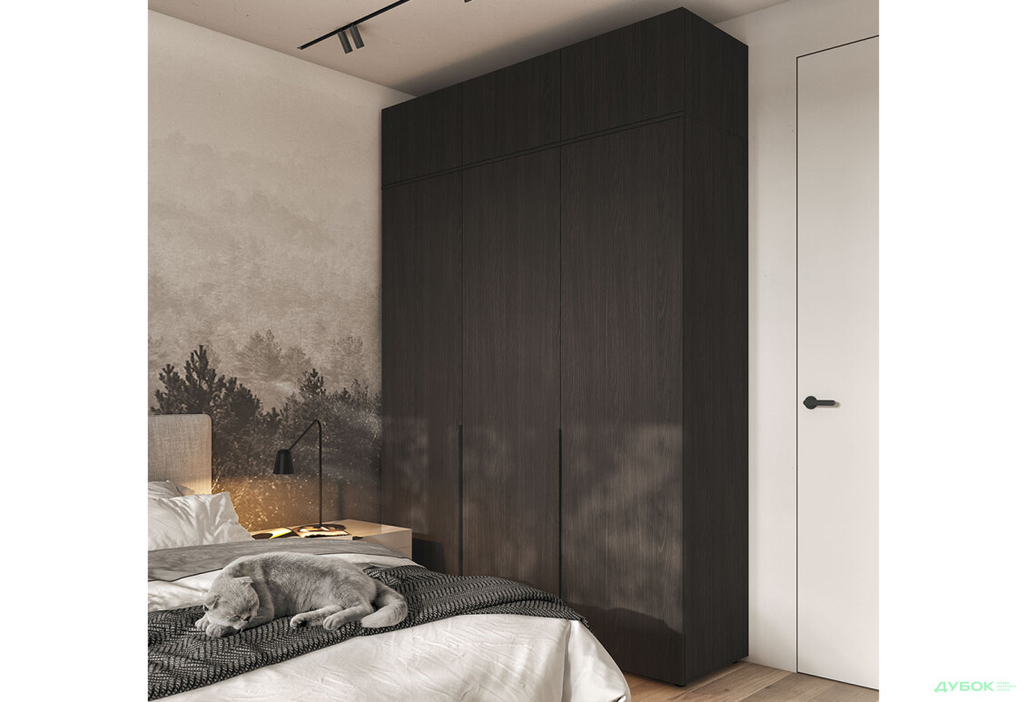 Шафа Moreli Ліберті (ST0027) 3-дверна з антресолею 180 см, венге магія - Зображення 4 Зображення 4 - Шафа Moreli Ліберті (ST0027) 3-дверна з антресолею 180 см, венге магія