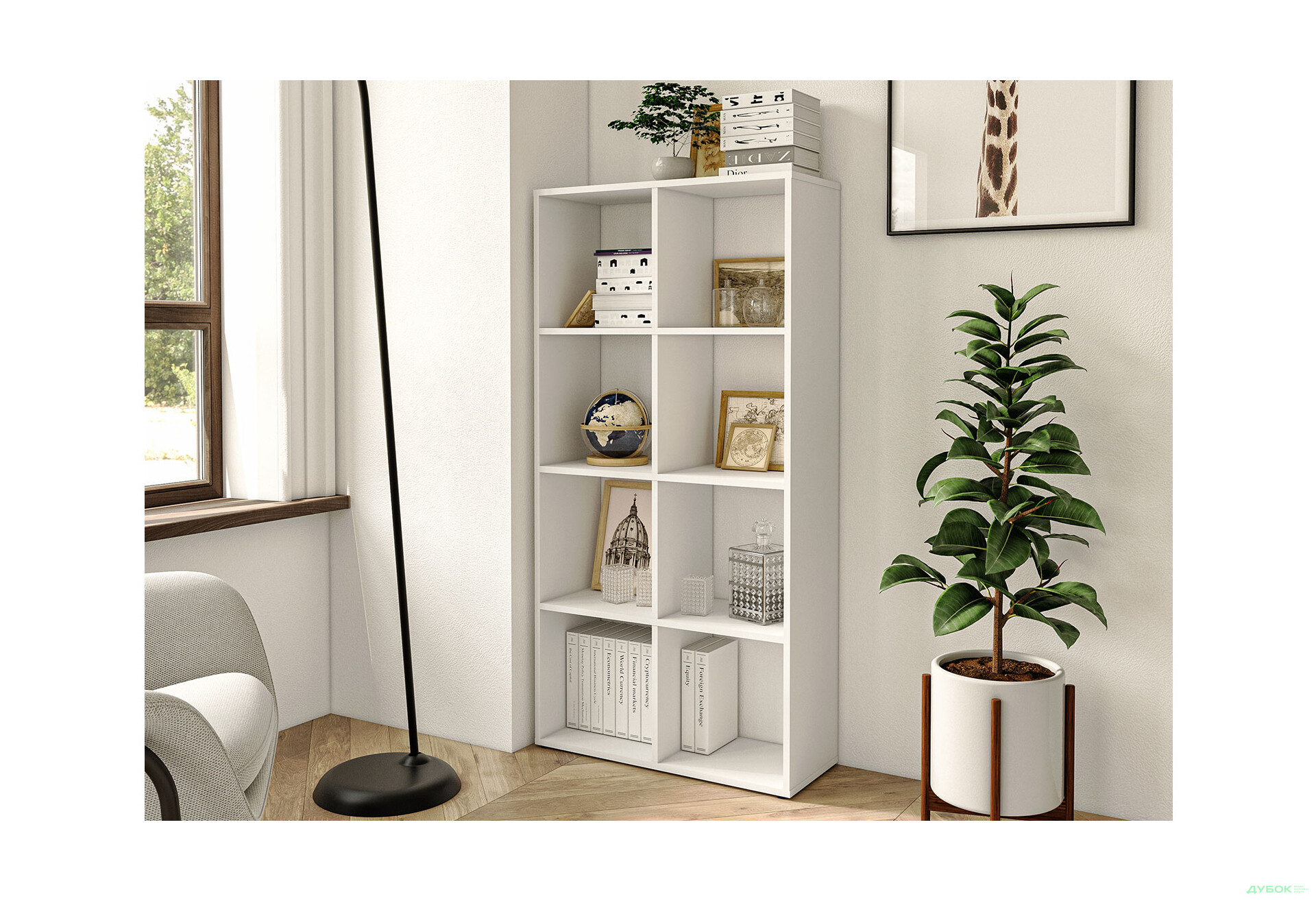 Стелаж на 8 комірок Moreli GT10 72 см, білий - Зображення 2 Зображення 2 - Стелаж на 8 комірок Moreli GT10 72 см, білий