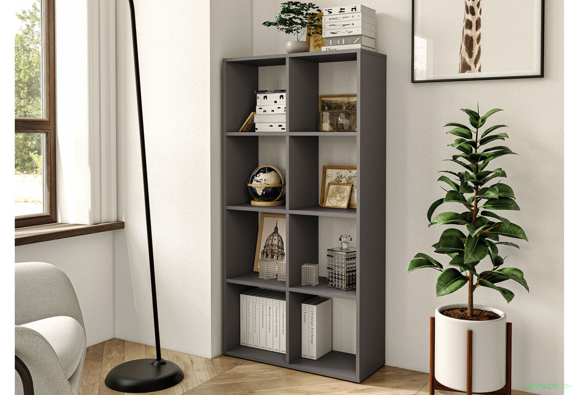 Стелаж на 8 комірок Moreli GT10 72 см, антрацит - Зображення 2 Зображення 2 - Стелаж на 8 комірок Moreli GT10 72 см, антрацит