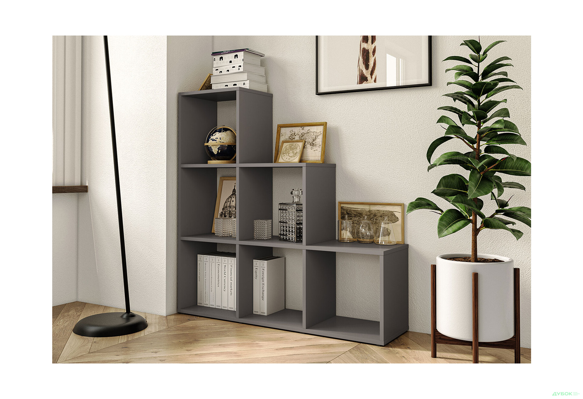 Изображение 2 - Стеллаж лесенка на 6 ячеек Moreli GT39 107 см, антрацит