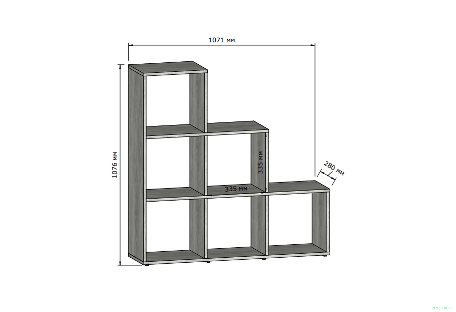 Изображение 3 - Стеллаж лесенка на 6 ячеек Moreli GT39 107 см, антрацит