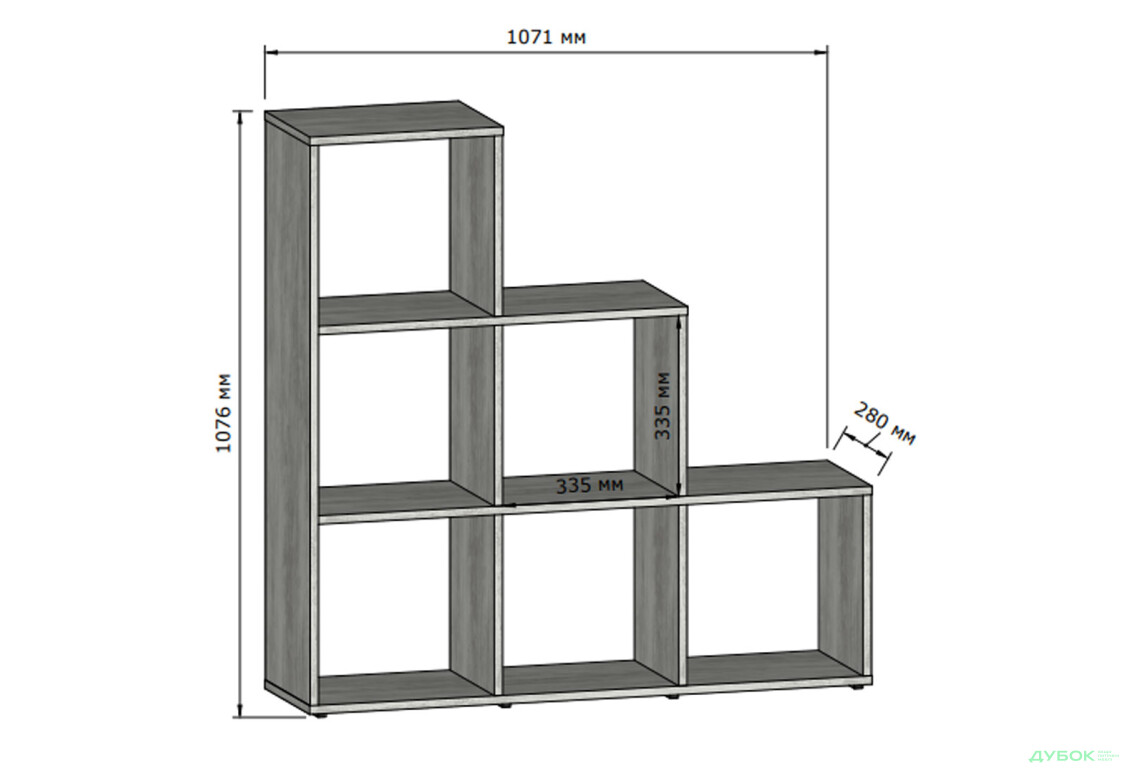 Изображение 3 - Стеллаж лесенка на 6 ячеек Moreli GT39 107 см, антрацит