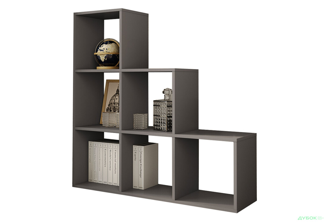 Стеллаж лесенка на 6 ячеек Moreli GT39 107 см, антрацит