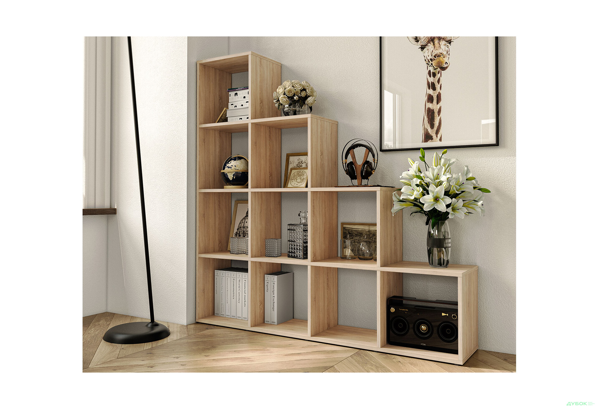 Изображение 2 - Стеллаж лесенка на 10 ячеек Moreli GT40 142 см, дуб сонома