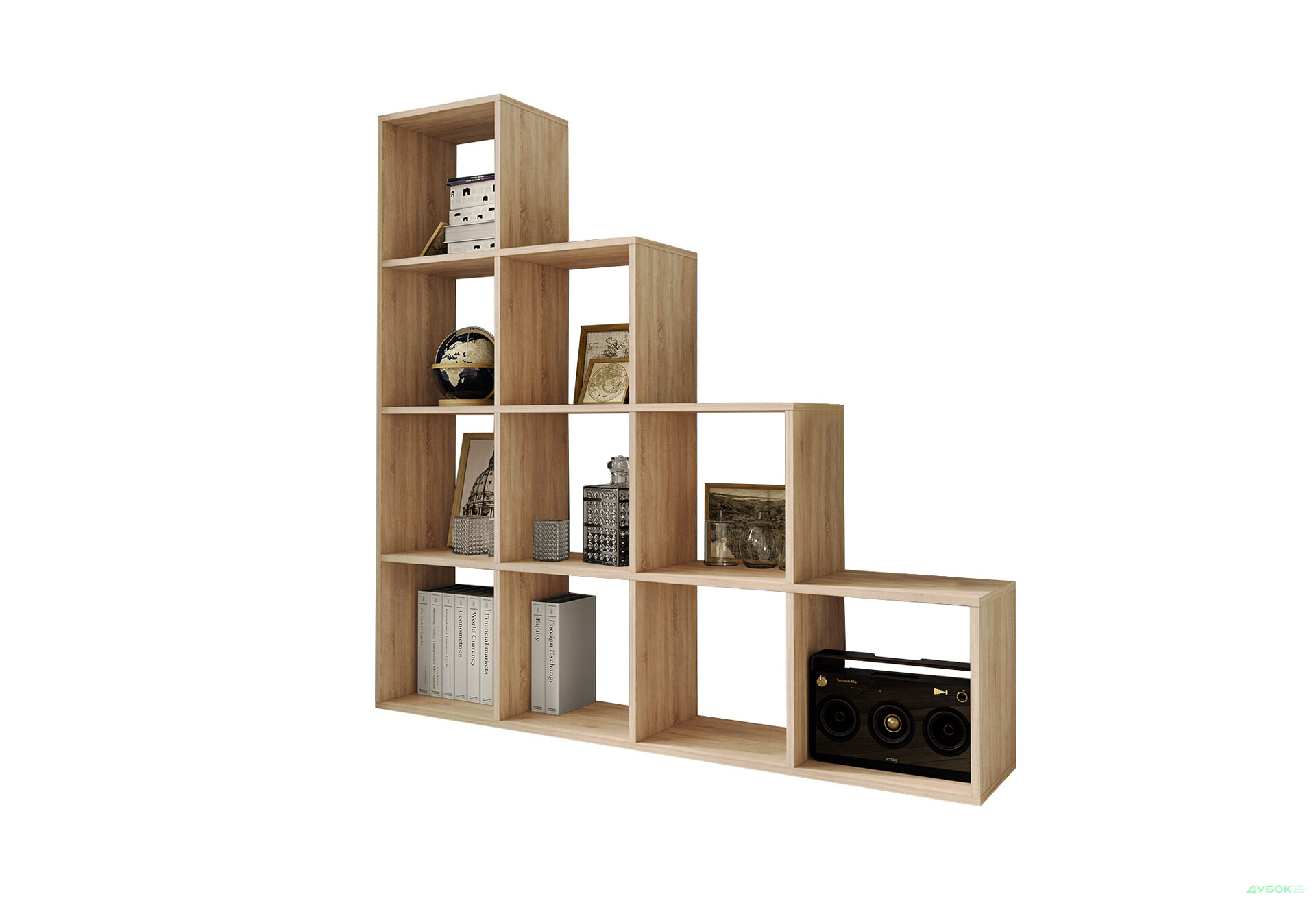 Изображение 1 - Стеллаж лесенка на 10 ячеек Moreli GT40 142 см, дуб сонома