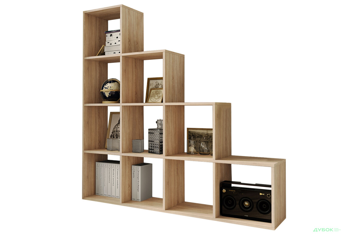 Стеллаж лесенка на 10 ячеек Moreli GT40 142 см, дуб сонома