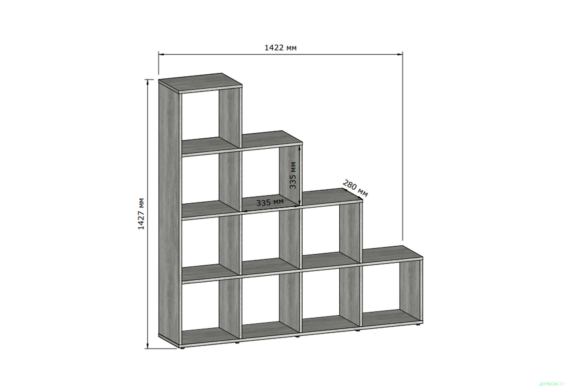 Изображение 3 - Стеллаж лесенка на 10 ячеек Moreli GT40 142 см, дуб сонома