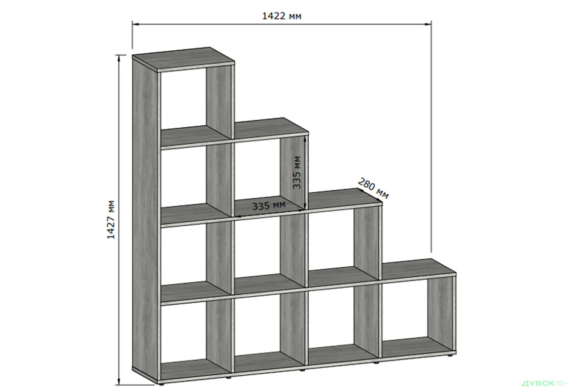 Изображение 3 - Стеллаж лесенка на 10 ячеек Moreli GT40 142 см, дуб сонома