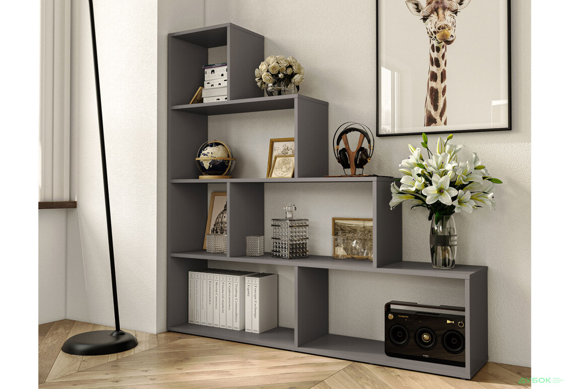 Изображение 2 - Стеллаж лесенка на 6 ячеек Moreli GT57 (прямоугольный) 142 см, антрацит