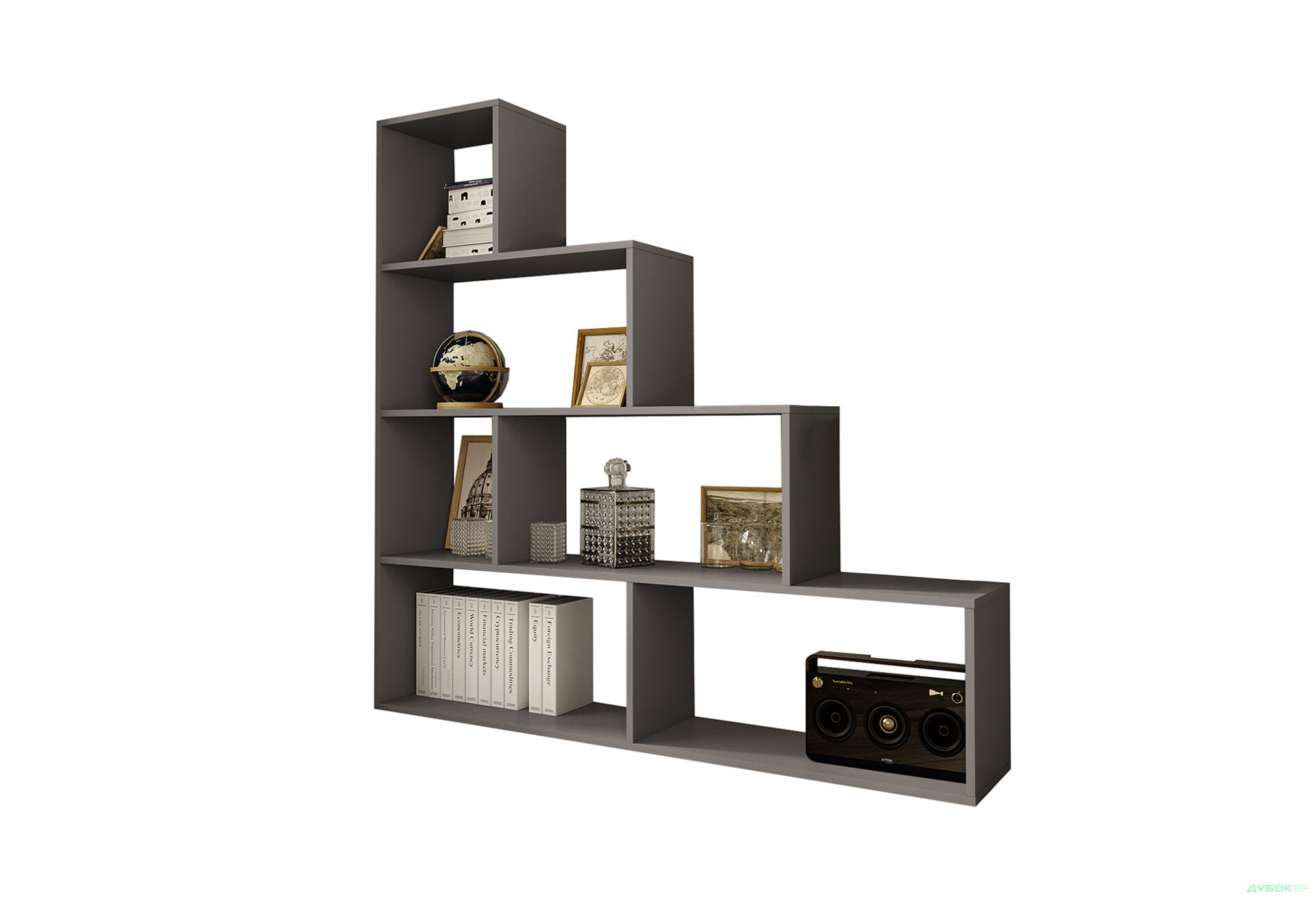 Изображение 1 - Стеллаж лесенка на 6 ячеек Moreli GT57 (прямоугольный) 142 см, антрацит