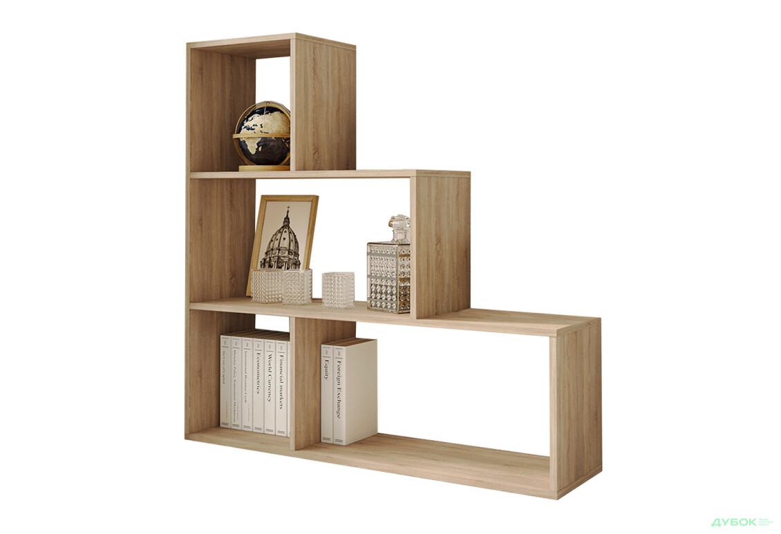 Стелаж драбинка на 4 комірки Moreli GT75 (прямокутний) 107 см, дуб сонома