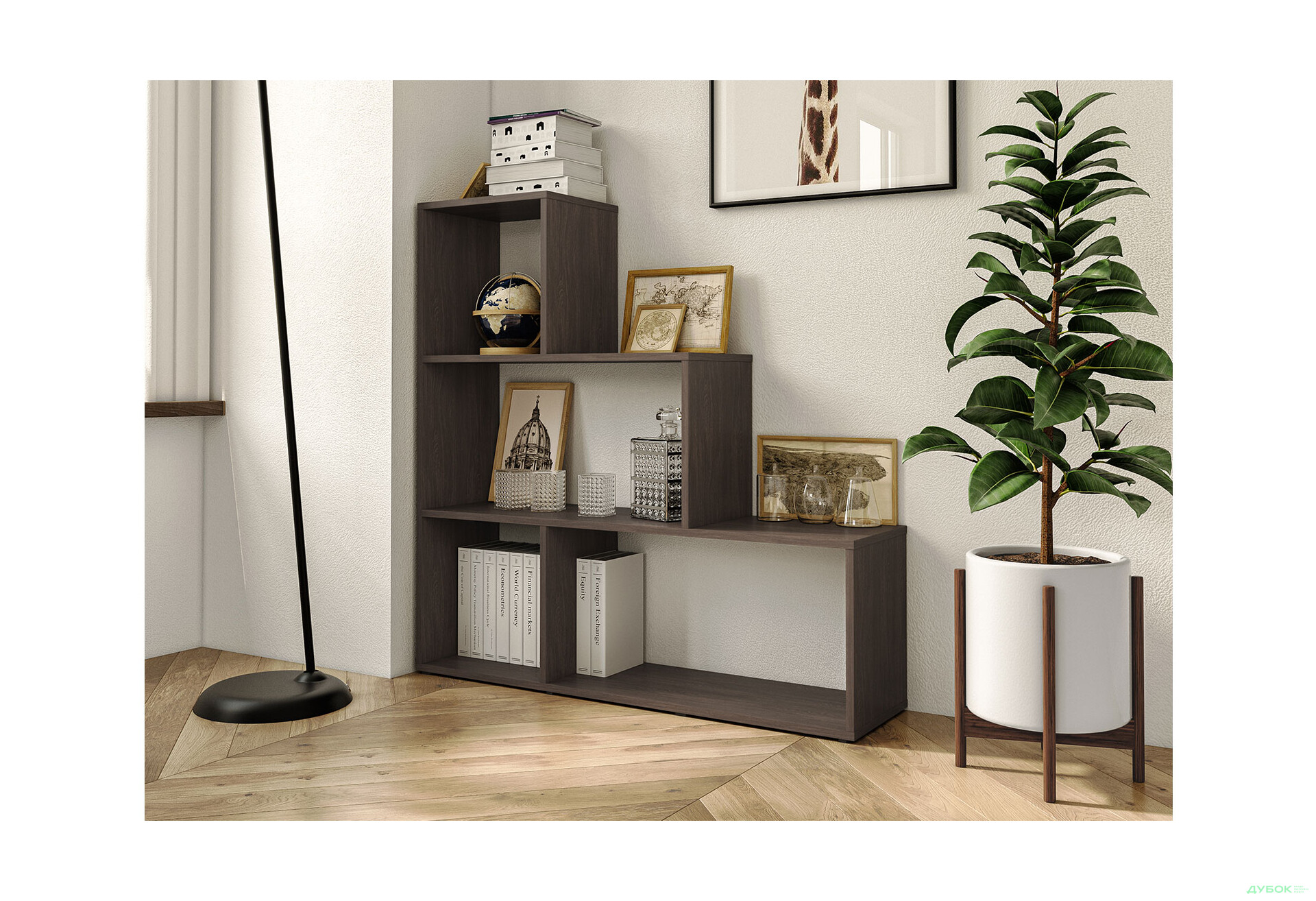 Стелаж драбинка на 4 комірки Moreli GT75 (прямокутний) 107 см, венге магія - Зображення 2 Зображення 2 - Стелаж драбинка на 4 комірки Moreli GT75 (прямокутний) 107 см, венге магія