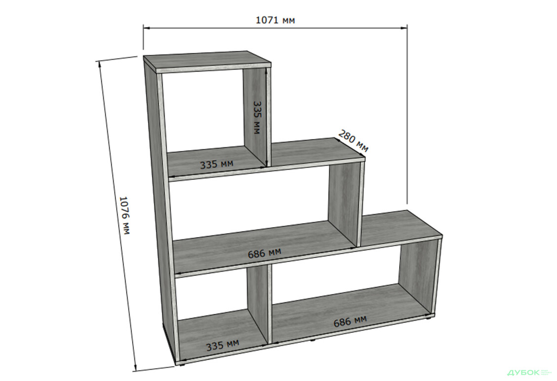 Стелаж драбинка на 4 комірки Moreli GT75 (прямокутний) 107 см, венге магія - Зображення 3 Зображення 3 - Стелаж драбинка на 4 комірки Moreli GT75 (прямокутний) 107 см, венге магія