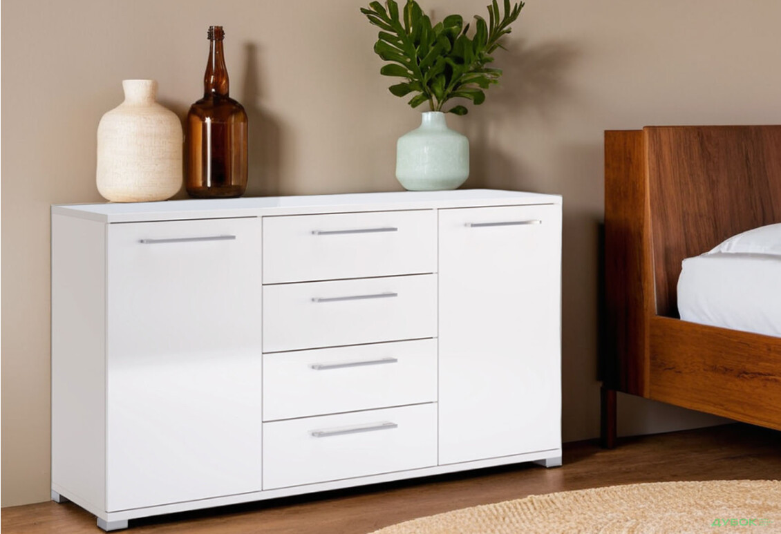 Комод MiroMark Фемілі 2-дверний з 4 шухлядами 150 см Білий - Зображення 2 Зображення 2 - Комод MiroMark Фемілі 2-дверний з 4 шухлядами 150 см Білий