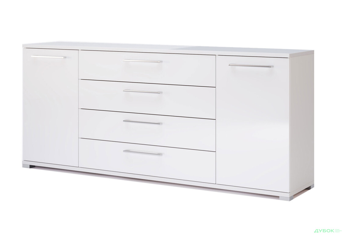 Комод MiroMark Фемілі 2-дверний з 4 шухлядами 190 см Білий - Зображення 1 Зображення 1 - Комод MiroMark Фемілі 2-дверний з 4 шухлядами 190 см Білий