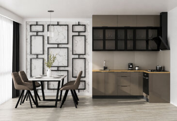 Кухня Диплос / Diplos Blum 2.2x1.2 антрацит / лате Gloss