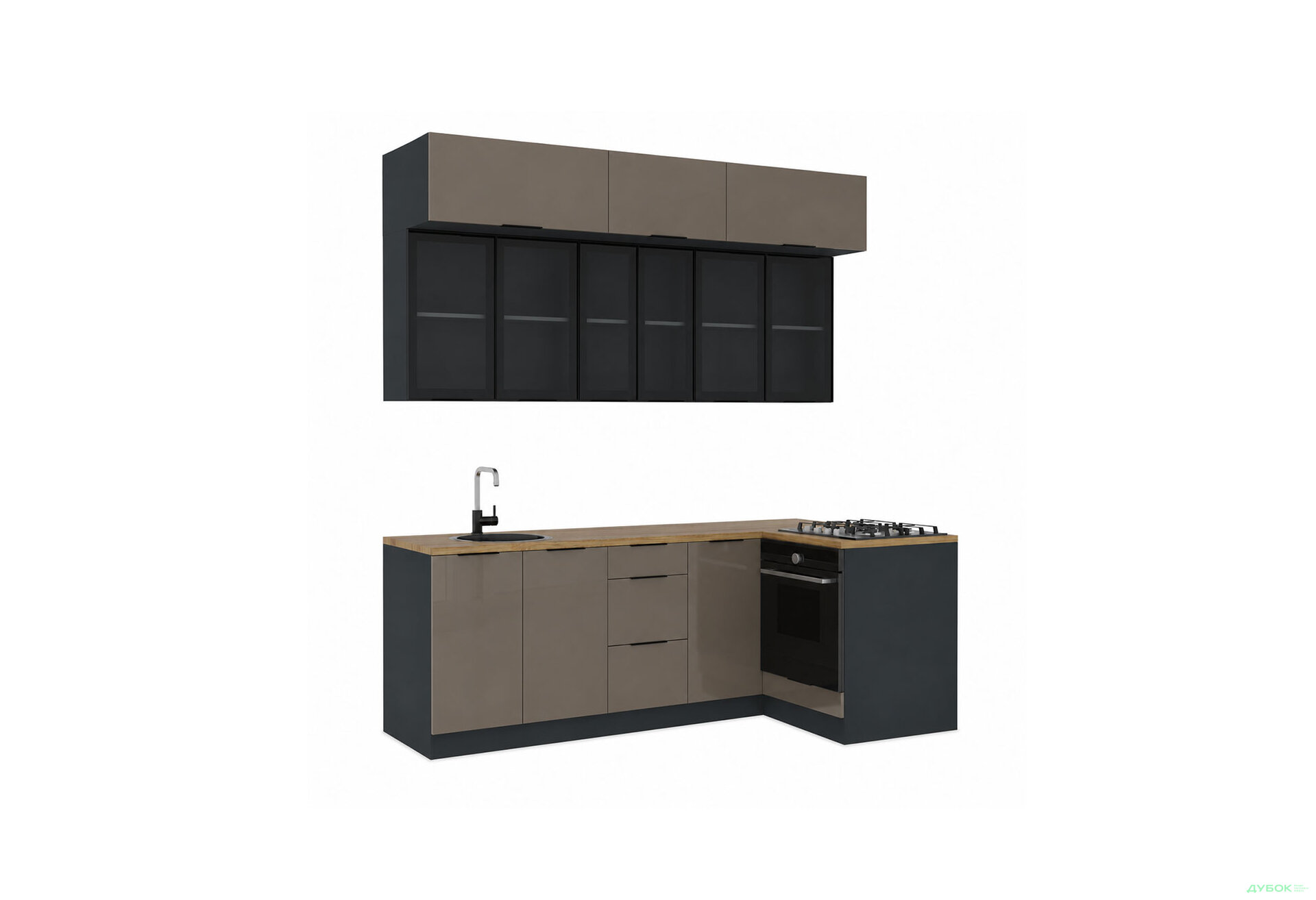Изображение 2 - Кухня Диплос / Diplos Blum 2.2x1.2 антрацит / лате Gloss