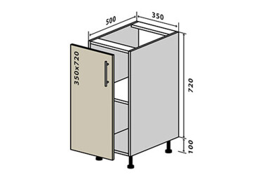 Н25 Тумба 1Д 35 Інтерно Глянець Люкс/ Interno Gloss Luxe VIP-master