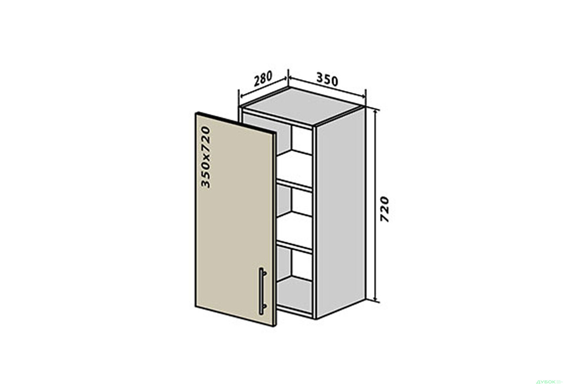 Изображение 1 - В19 Тумба 1Д 35 Интерно Глянец/ Interno Gloss Вип-Мастер