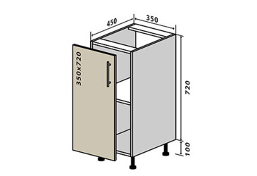 Н25 Тумба 1Д 35 Интерно Глянец/ Interno Gloss Вип-Мастер