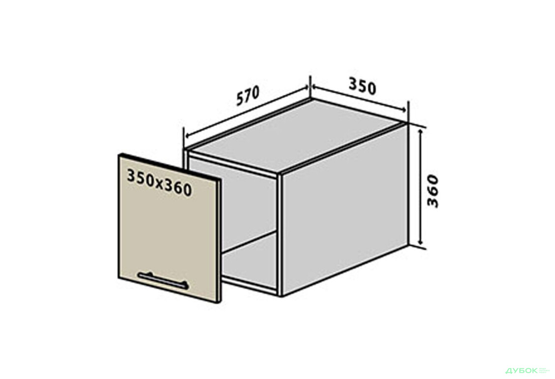 В64 Тумба 1Д 35 Бета (фасад 18 мм) Вип-Мастер
