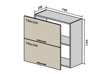 В90 Тумба 2Д 70 Бета (фасад 18 мм) VIP-master