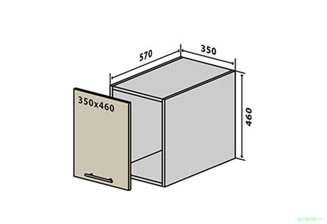 В69 Тумба 1Д 35 Бета Люкс (фасад 18 мм) VIP-master
