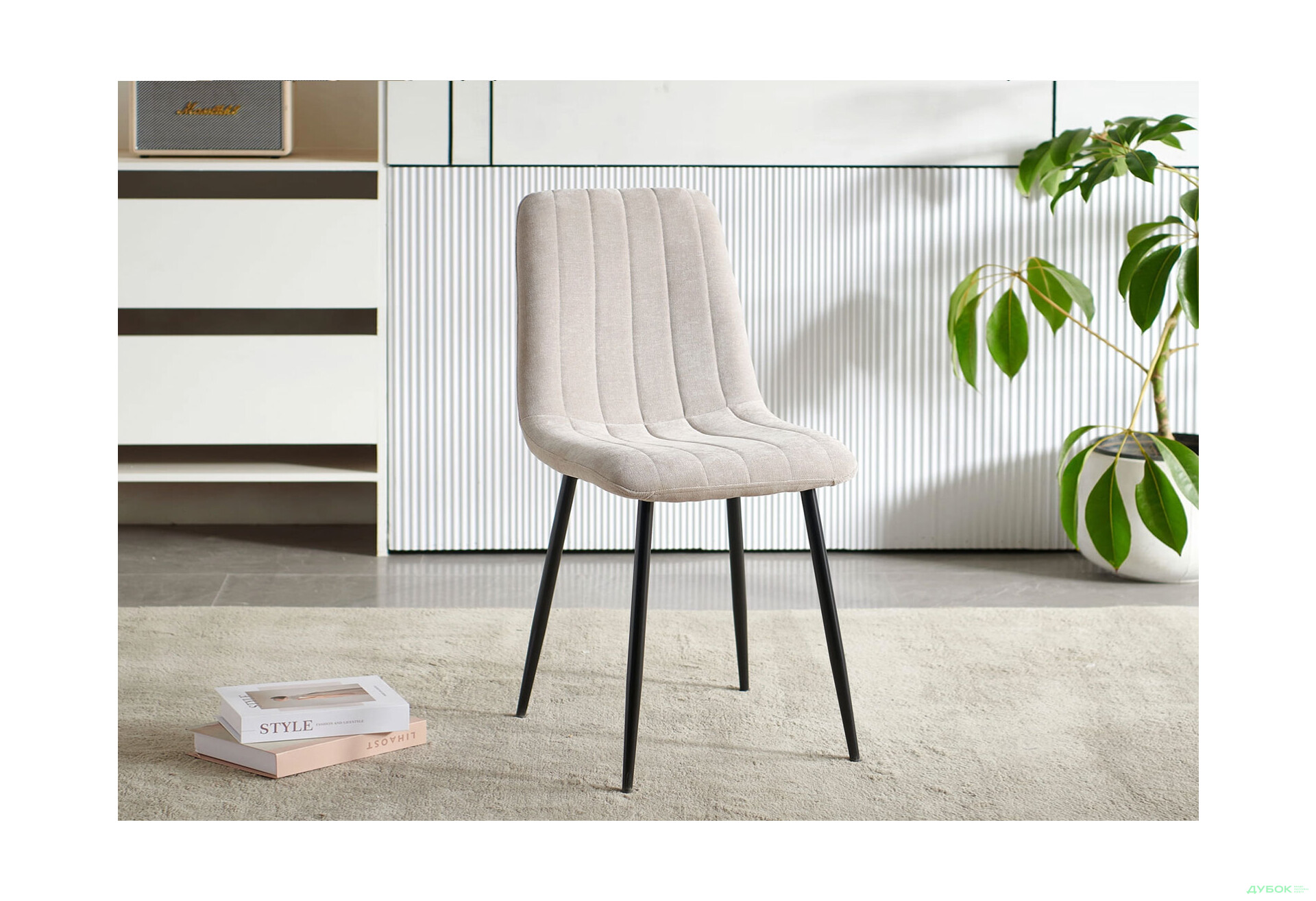 Стілець Kredens furniture Джет / Jet 44x54x88 см бежевий - Зображення 2 Зображення 2 - Стілець Kredens furniture Джет / Jet 44x54x88 см бежевий