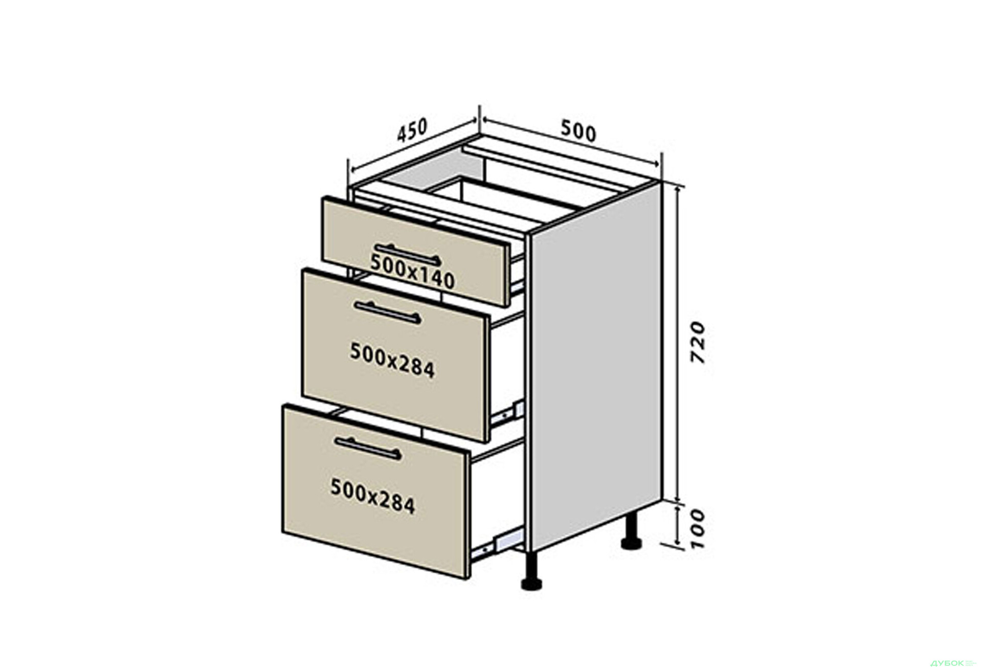 Н35 Тумба 3Ш 50 Флэт Вип-Мастер - Изображение 1 Изображение 1 - Н35 Тумба 3Ш 50 Флэт Вип-Мастер