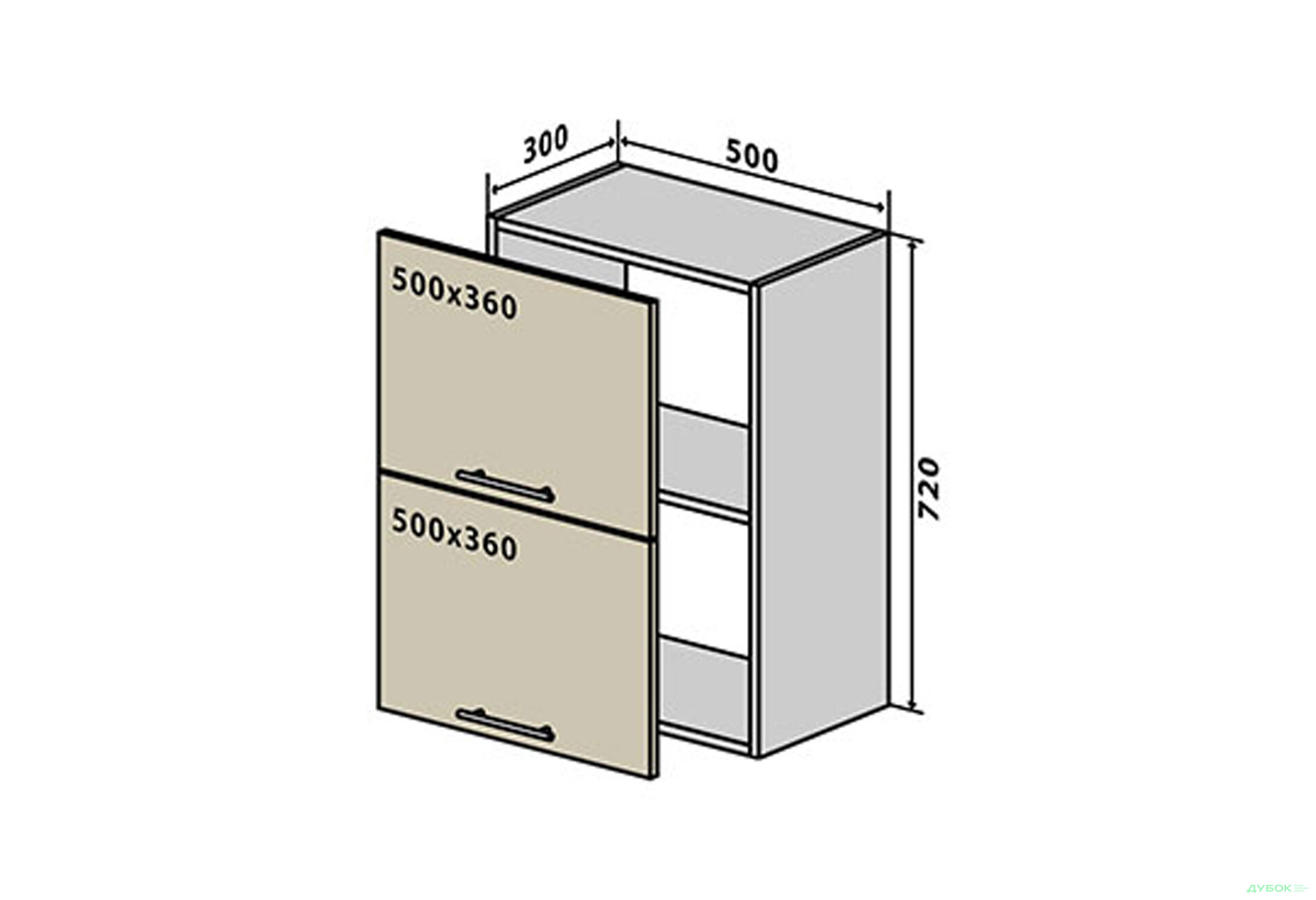 Зображення 1 - В57 Тумба 2Д 50 Флет Люкс VIP-master